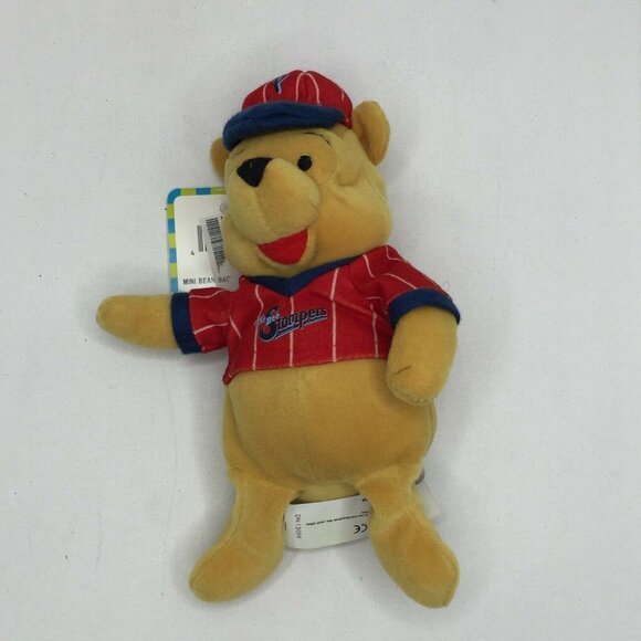 Disney Baseball Winnie Pooh 9" Bean Bag Plush Toy Jersey Hat - Picture 2 of 9
